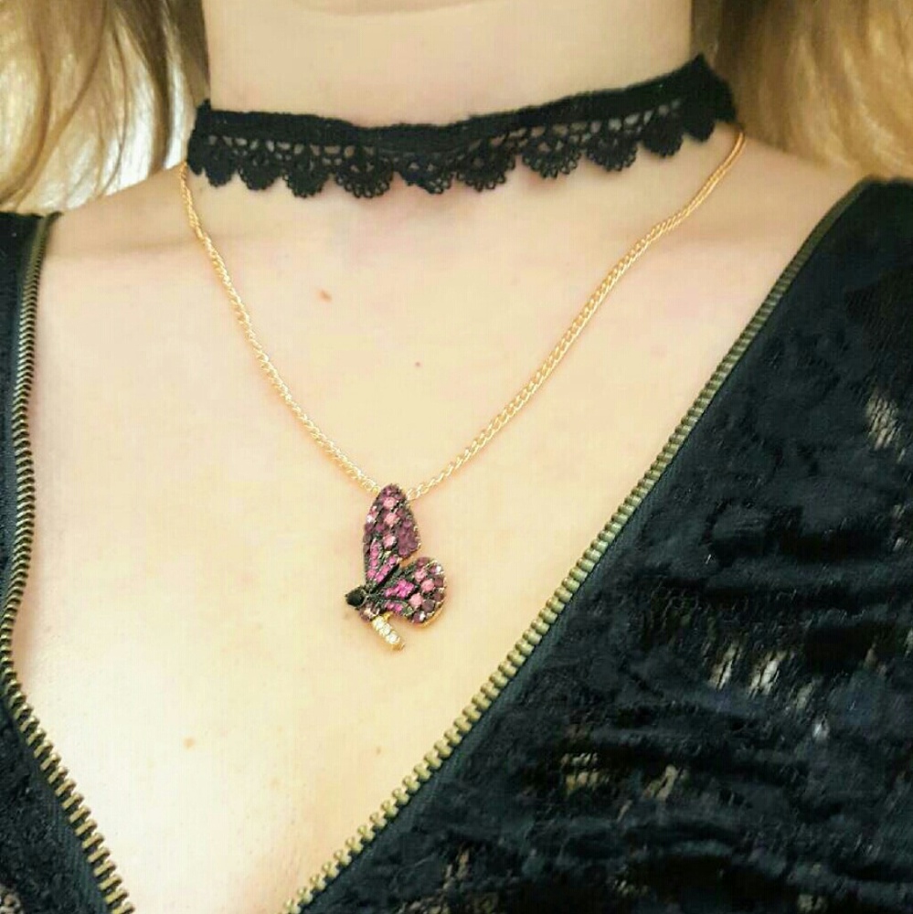 Butterfly necklace with chocker. 3 for $30.